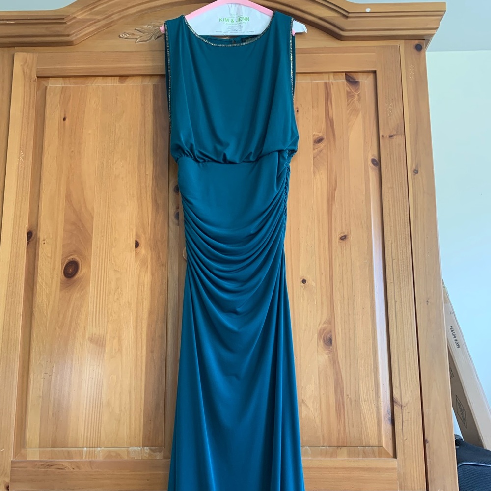 Laundry by Shelli Segal teal blue gown